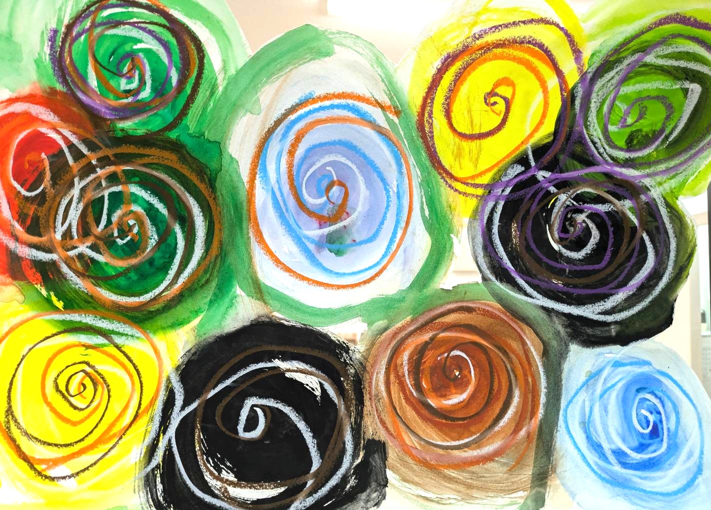 色鮮やかな渦巻き